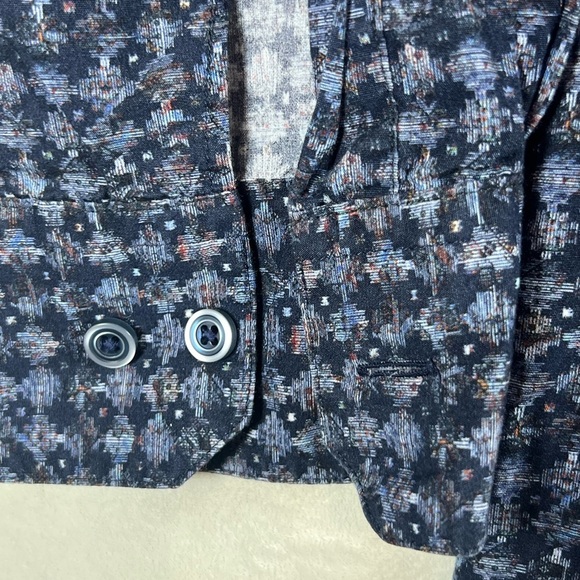 Haupt Germany 15.5 39/40 Modern Fit Geometric Blue Patterned Dress Shirt - Picture 4 of 8